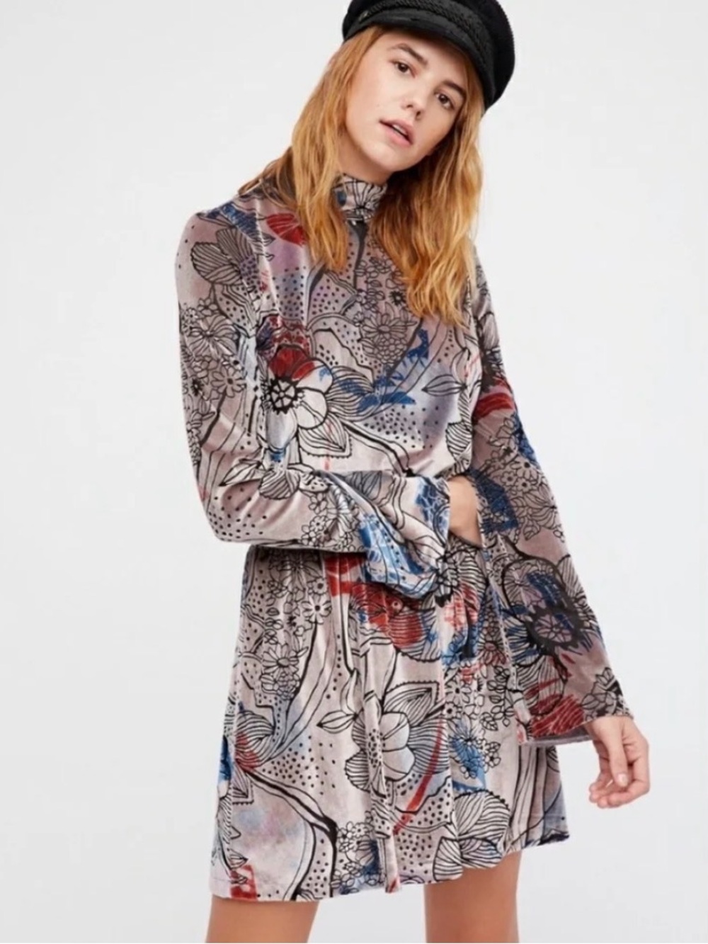 **like new** Free People Christine Velvet Fit And Flare Dress